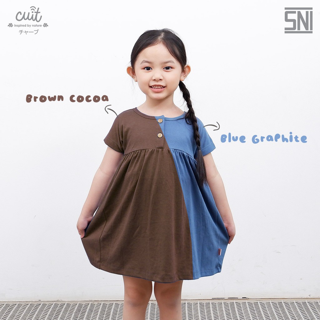 Cuit Dress Anak Cotton Aoi BLOCK COLOR Kojo Series - XL (2-3 Tahun)