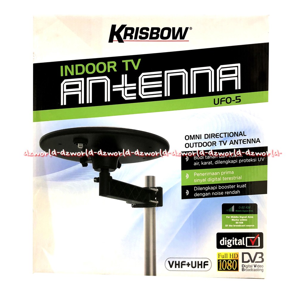 Krisbow Indoor TB Antenna UFO 5 dengan bodi tahan dari cuaca air karat dilengkapi proteksi UV