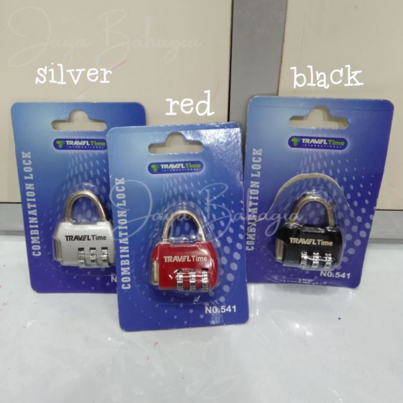 Gembok Mini Koper Tas Travel Time Ori Untuk Resleting Pad Lock Kombinasi 3 Angka