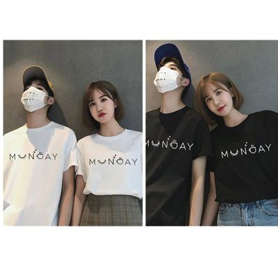 size M L XL kaos couple tumblr munday simple baju lengan