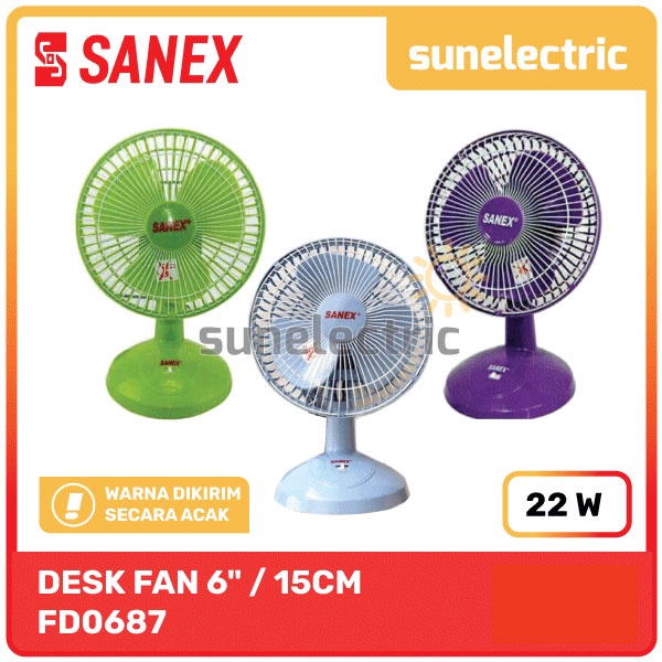 Sanex Kipas Angin Meja / Desk Fan 6 Inch / 6" / 15 cm FD 0688 / FD-0688 / FD0688 / FD-0687 / FD 0687