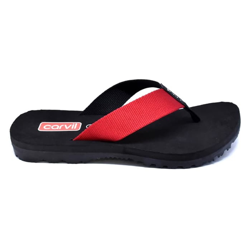  Sandal  Japit Pria  Sponge Carvil Polo  M Black Grey Red 