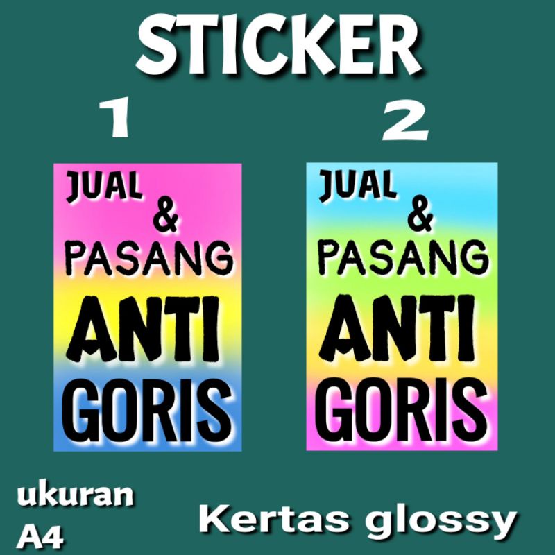 

sticker & kertas pasang anti Goris 02