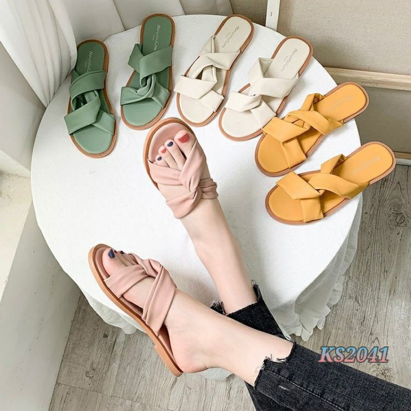 [SALE] SLOP SANDAL FLATS KS2041 IQ #Realstock