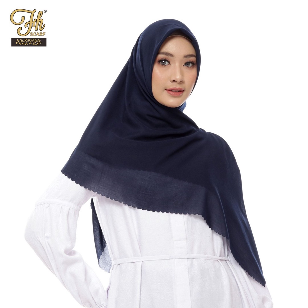 Hijab Segi4 Polos Basic Voal  Jumbo Syari 130 x 130 Cm Premium Lasercut Fh Scarft