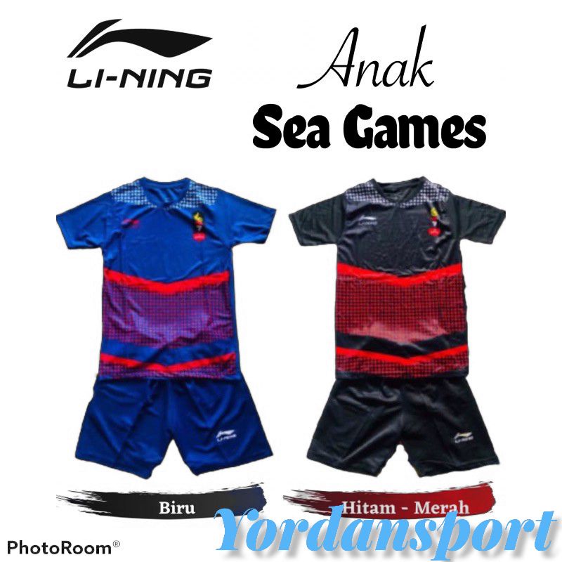 Setelan Baju Badminton Anak Merk Li-Ning / Stelan Badminton Anak Lining / Setelan Badminton Anak Li-