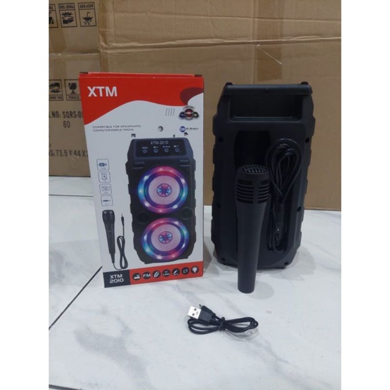 Promo + Speaker Bluetooth Karoke XTM 2010 Speaker Super Bass + free Mic Plus