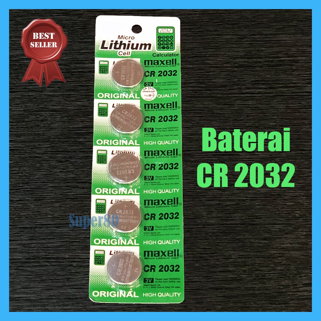 Baterai CR2032 Batere Koin / Kancing Maxell CR 2032 Batrei Batre Battery Baterei CMOS