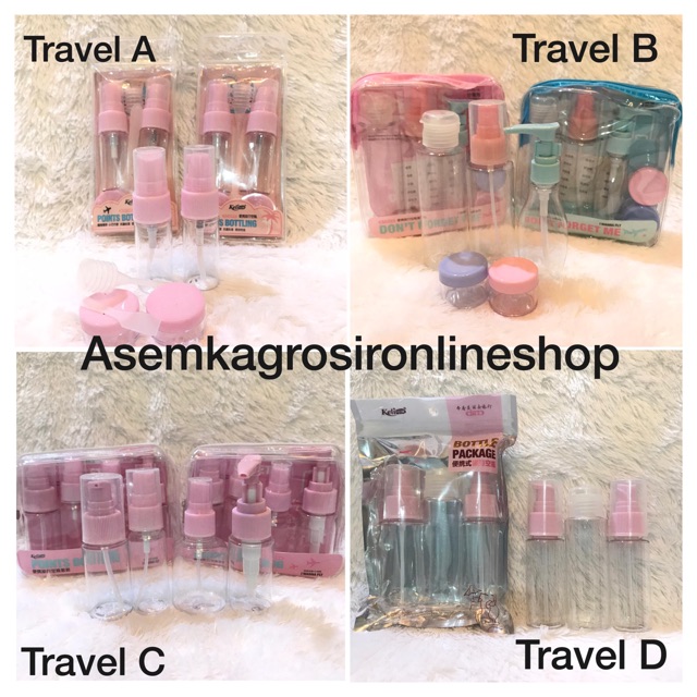 Set botol travel turis / botol kosong travel / wadah kosong travel