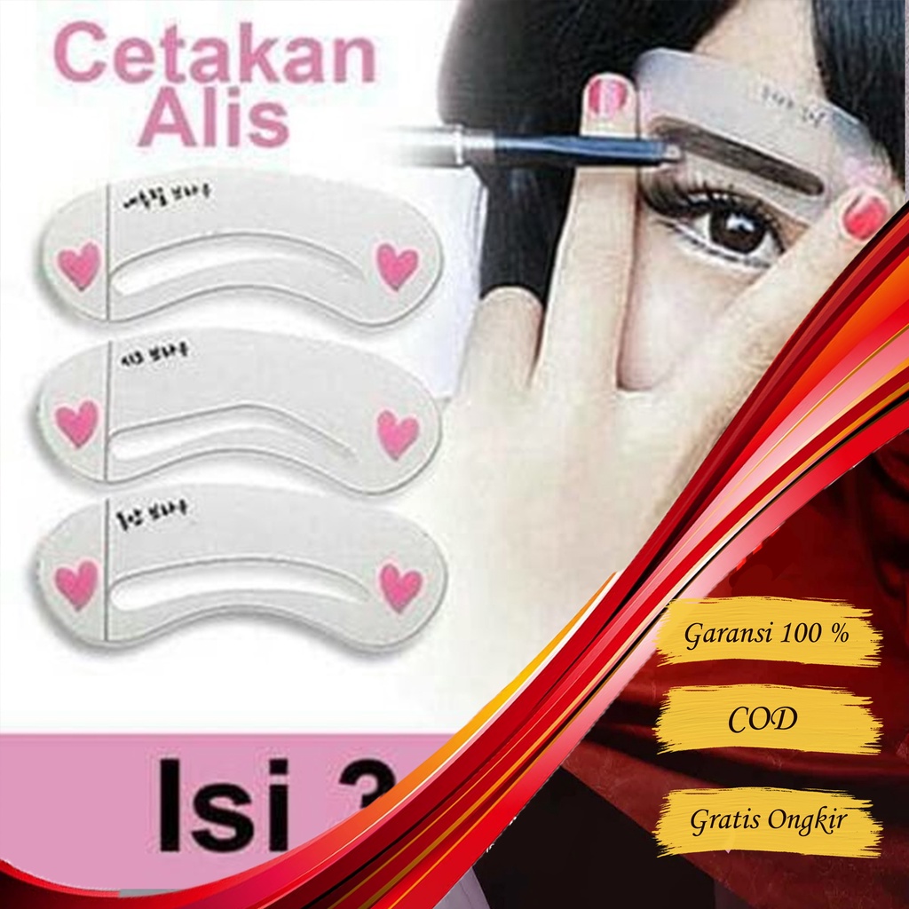 Cetakan Alis isi 3 pcs – AC 87 - eyebrow stamp alat cetakan untuk brush kuas alis pembentuk bentuk alis mata natural stempel aksesoris make up set kecantikan mascara maskara alis make over murah madame gie dewasa anak lengkap