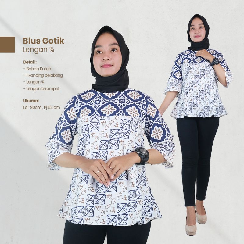 Blus Batik Wanita ABG Lengan 3/4- Naira Batik