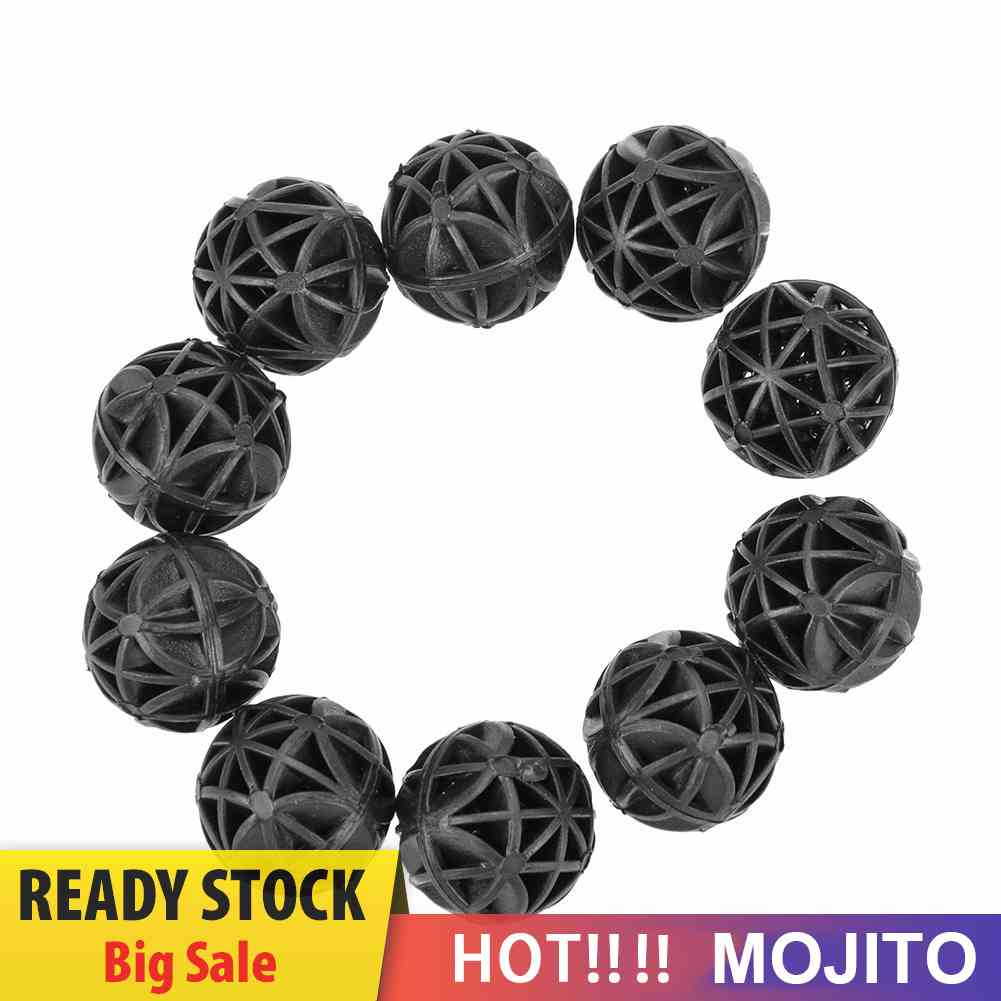 10Pcs Bola Filter Bio-Ball Warna Hitam Untuk Akuarium