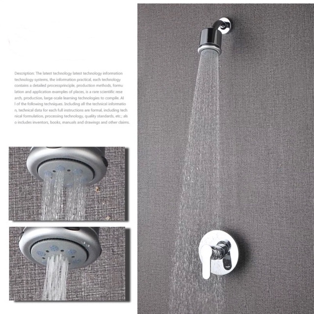 Kuningan Wall shower set kran tanam panas dingin stainless steel keran