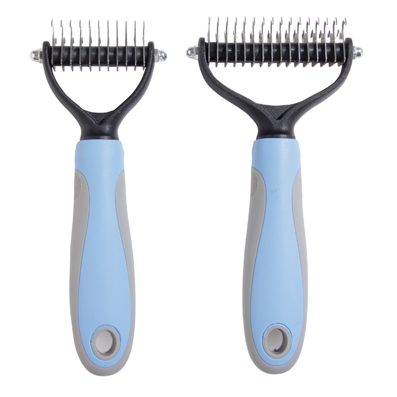 【Yayapet】 Comb Pet Sisir Bulu Kucing Dan Anjing Kucing Hewan Sisir Bulu Shedding Pengangkat Bulu Rontok Kucing Anjing Double Coat Pet Hair Removal Knife Comb