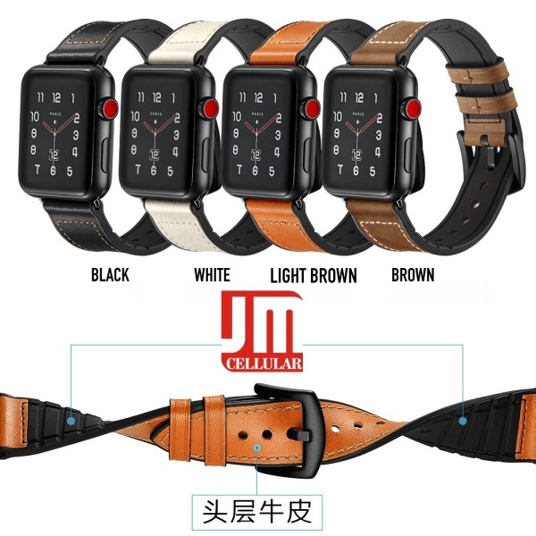 Premium Hybrid Sweat Proof Leather Strap For Apple Watch 42mm 44mm 45mm