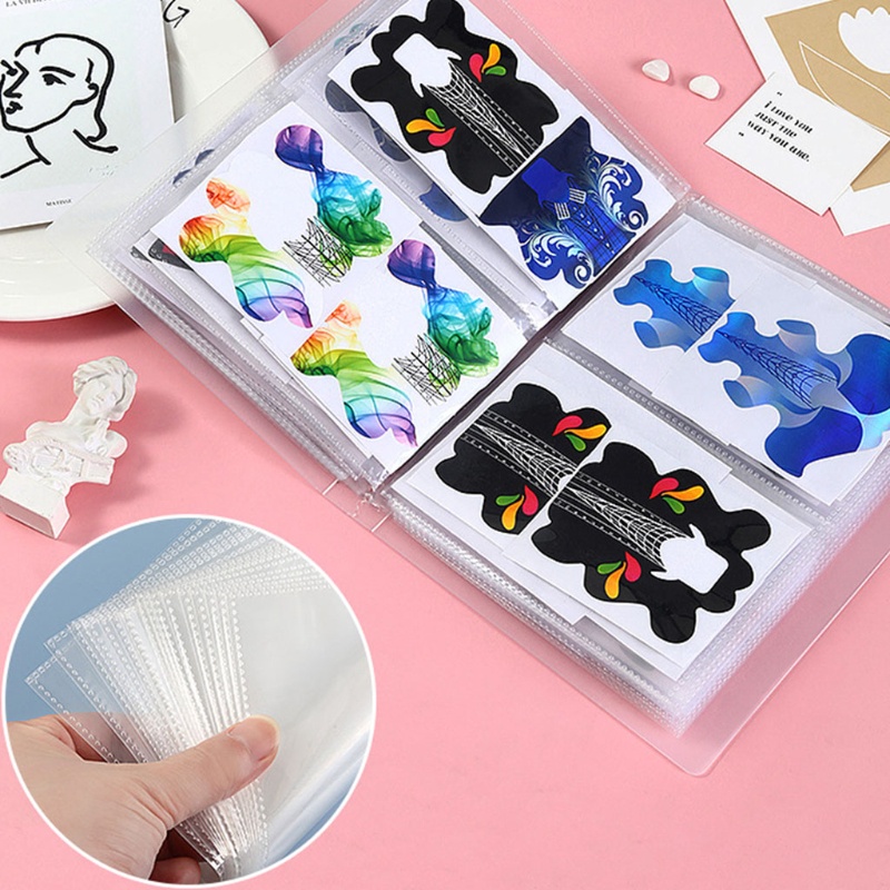 Siy 80pcs Buku Kosong Holder Stiker Kuku Untuk Nail Art