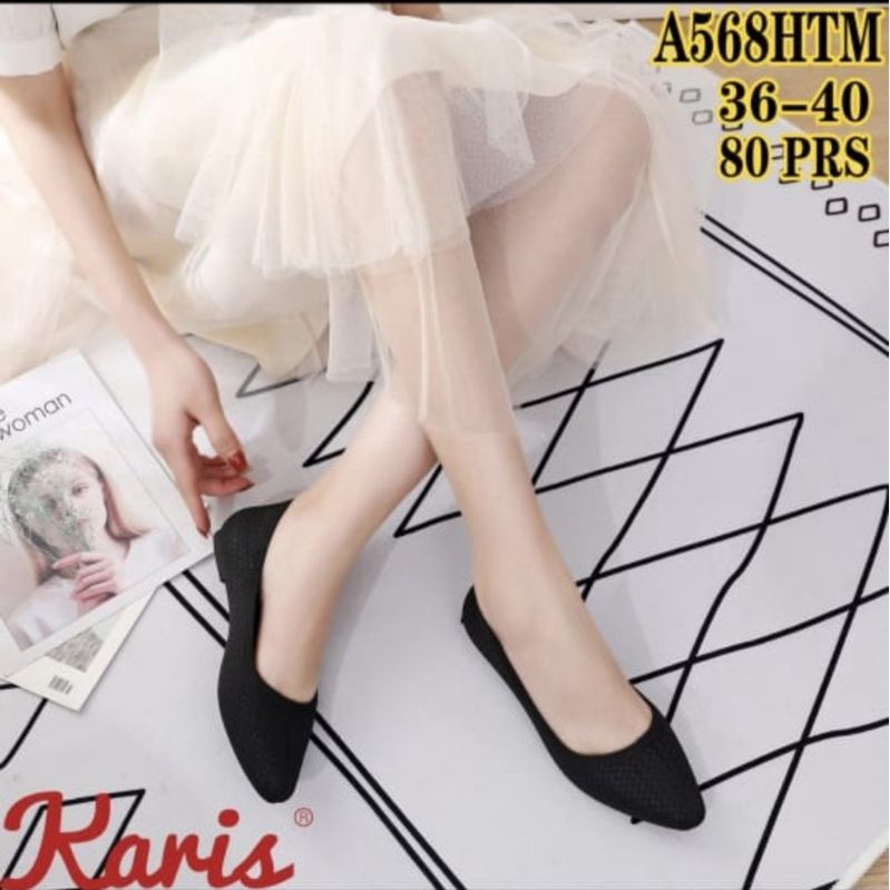 SEPATU WEDGES FLAT SHOES PEREMPUAN WANITA REMAJA DEWASA BAHAN KARET FULL SEPATU KERJA SEKOLAH MAGANG KARIS 568-2