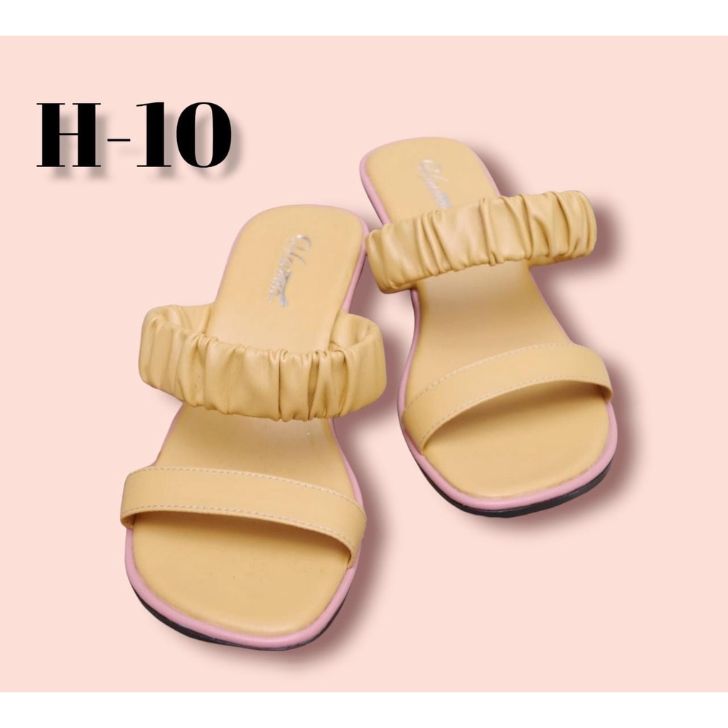 Sandal Tali Wanita Heels Kekinian Sendal Cewek Terbaru Heels Chunky Sandal Cewek Hak Tahu Terbaru