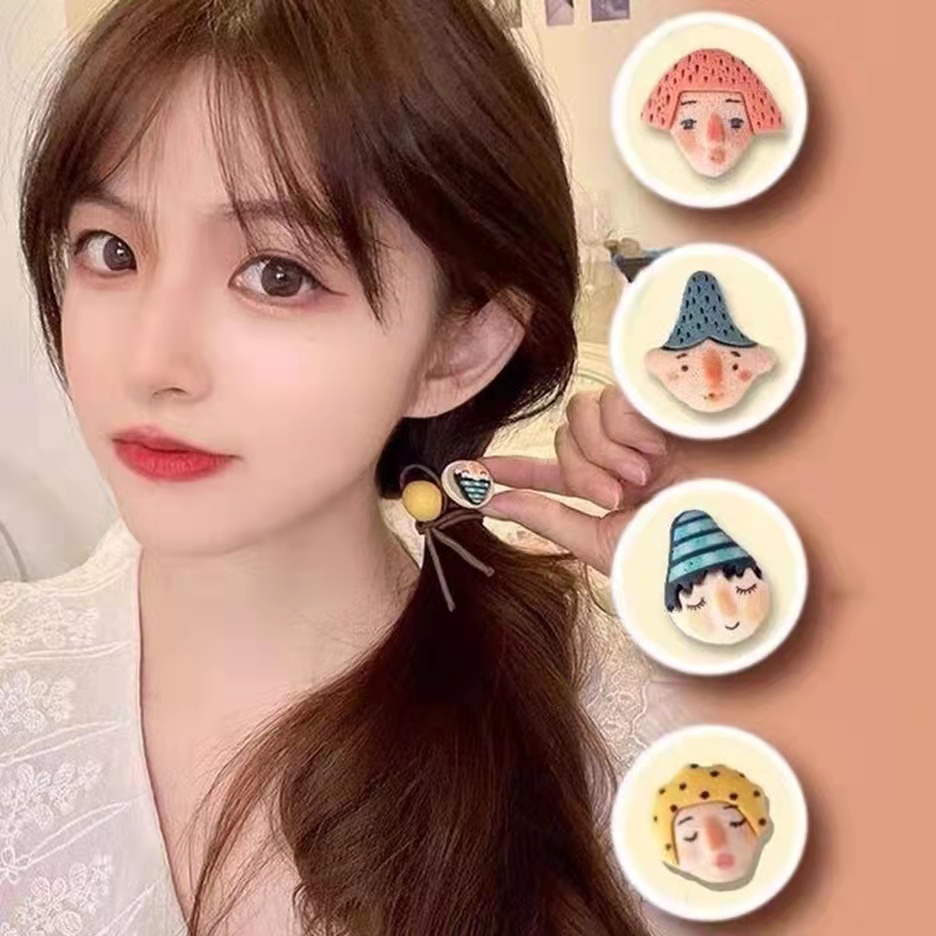 Ikat Rambut Motif Cartoon Lucu Fashion Wanita Aksesoris