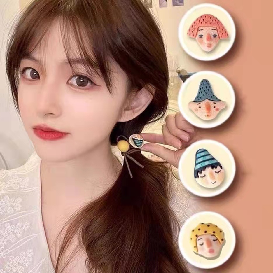 Ikat Rambut Korean Style Motif Cartoon Lucu Fashion Wanita Aksesoris Import