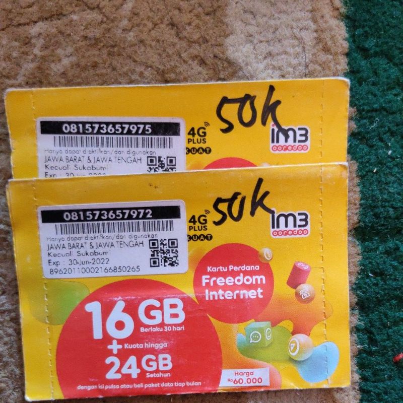 KARTU PERDANA INDOSAT 16GB