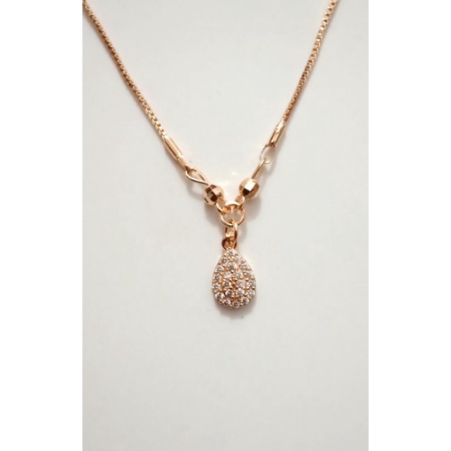 Nsdrj01. Kalung xuping anak anak lapis emas dgn mata zircon ukuran 35 cm koye