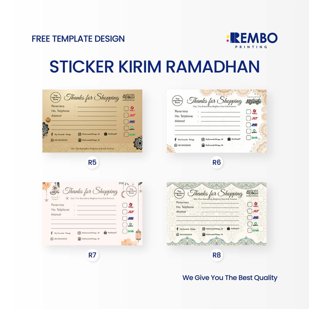 Sticker Kirim Online Shop EDISI LEBARAN *Free Design Template* Stiker Alamat Pengiriman