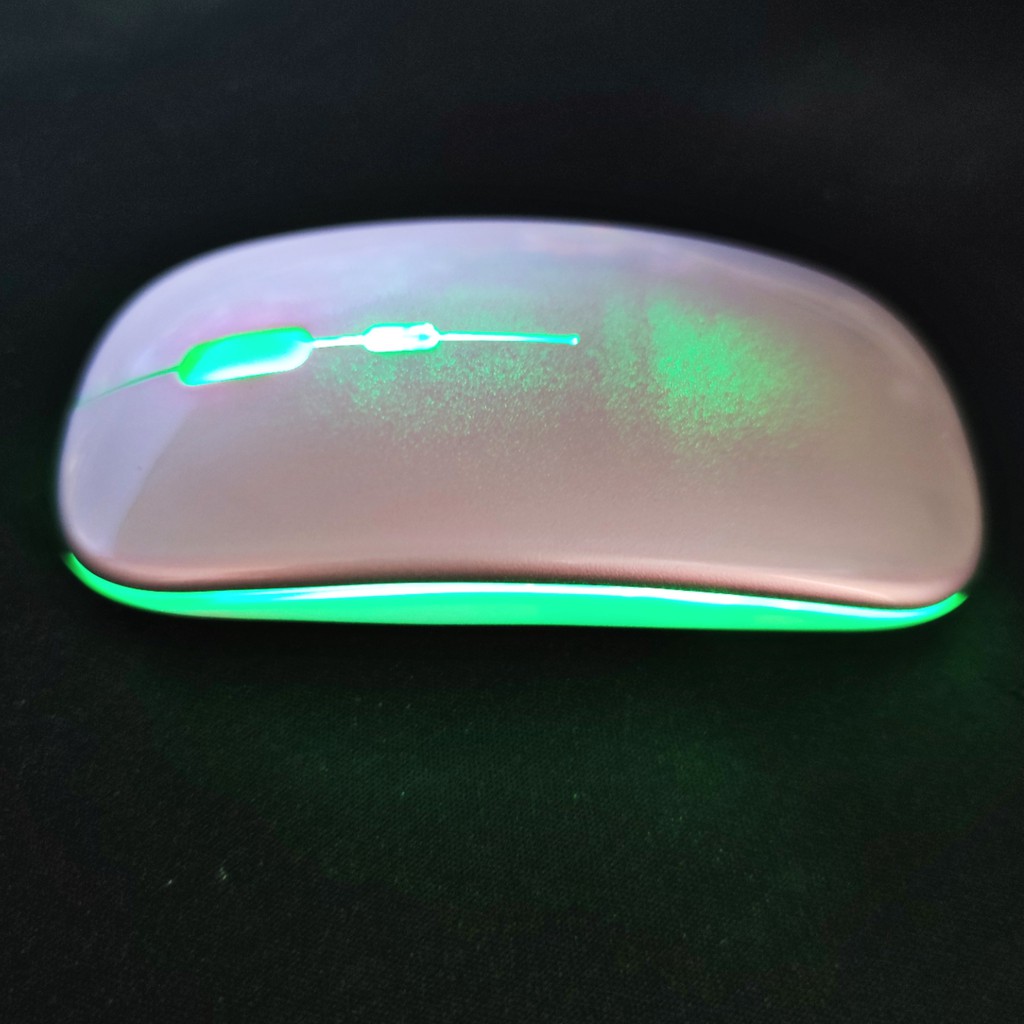 SKU-1237 MOUSE WIRELESS APPLE LED RGB RECHARGEABLE SILENT KLIK CHARGE