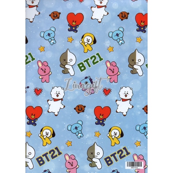 ( 5 Lembar ) KERTAS KADO VL - GIFT WRAPPING PAPER KOREAN KPOP KARTUN CUTE ANIME BANGTAN DYNAMITE