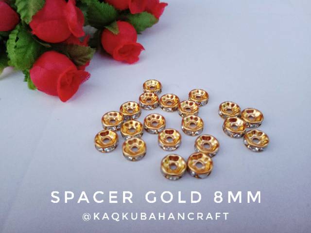 SPACER DIAMOND RONDEL SEKAT PEMBATAS GELANG 6MM 8MM ISI 100