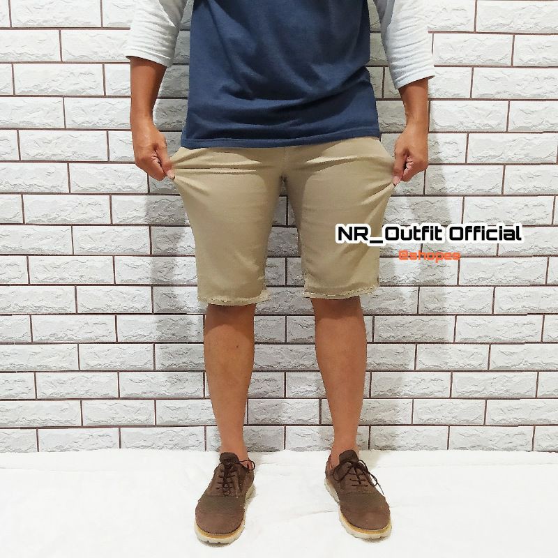 Celana Chino Stretch Pria Cinos Cowok Chinos Bahan Zaraman Pendek Size 29-38 NR_Outfit Official COD