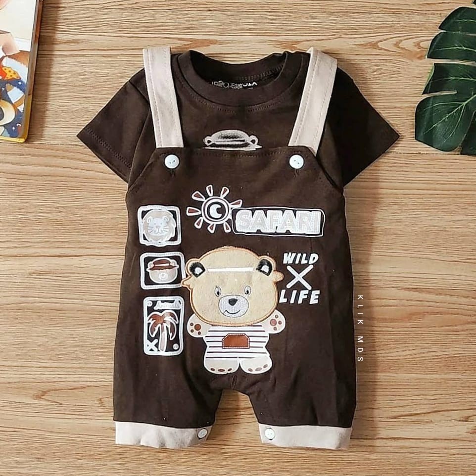 Klik Mds Overall Anak Bayi Laki-laki Motif Car Baby Dan Safari Estimasi Usia 3-12 Bulan-7