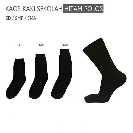 Kaos Kaki Sekolah SD SMP SMA Kaos Kaki Hitam Putih Hitam Polos Putih Polos