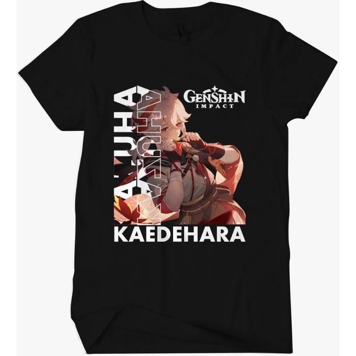Kaos Tshirt Anime Genshin Impact Kazuha Baju Disto Atasan Pria Wanita keren Atasan Harajuku