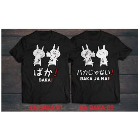 TSHIRT BAKA BAKAJANAI KAOS JEPANG MEME KELINCI BAHAN COMBAD