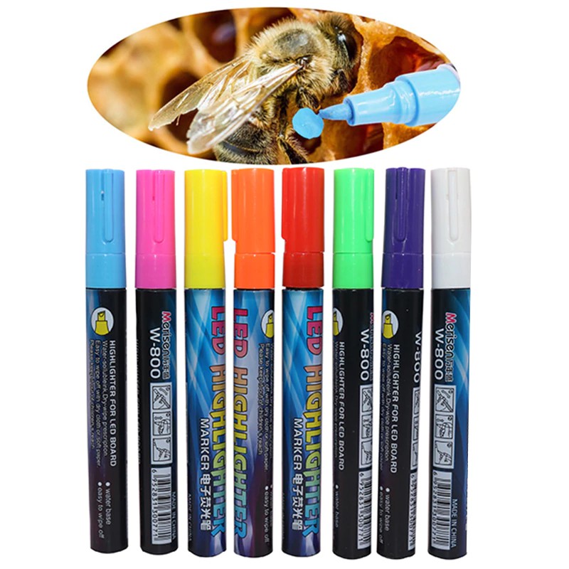 

BEST QUALITY [IMPORT] 1 Pcs LED Stabilo Tanda Pena Ratu Lebah Marker Pen 135 Mm * 4 MM 8 Warna
