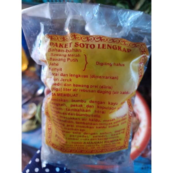 

Bumbu SOTO PADANG Lengkap