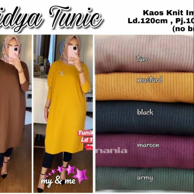 Lidya Karin Tunik Kaos Knit Import Rajut Jumbo Non Busui