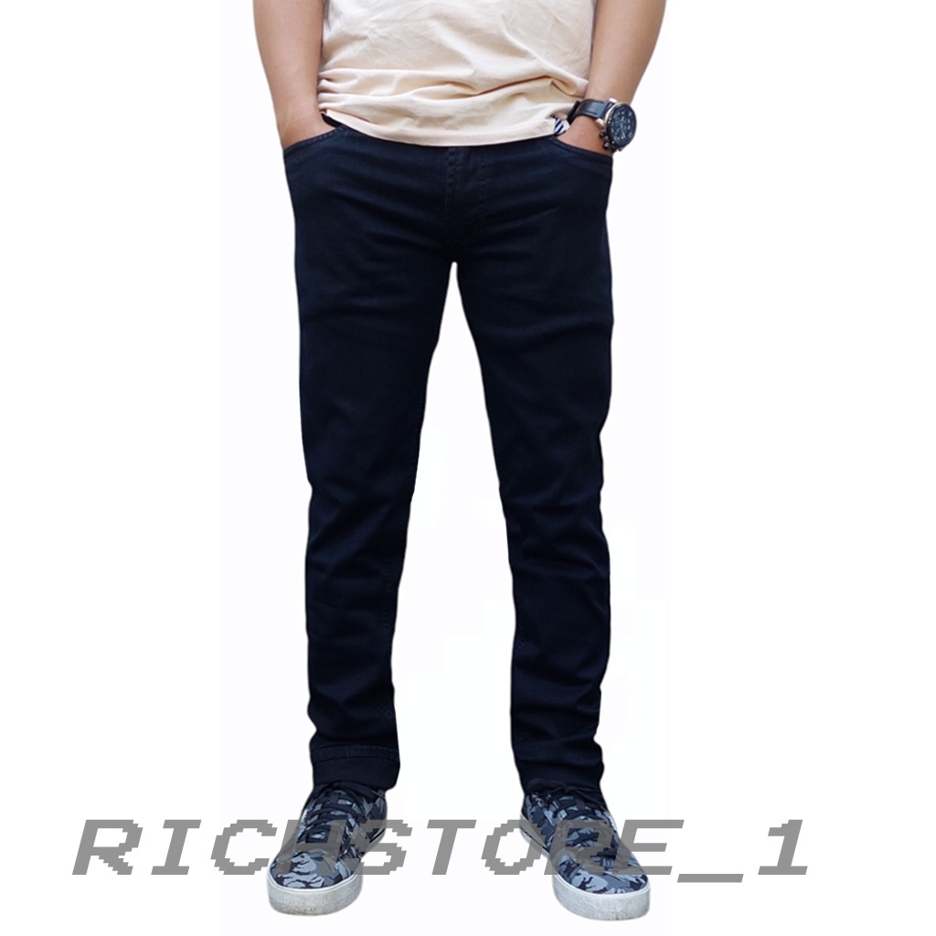 Celana Jeans Pria Celana Jeans Slimfit Celana Panjang Jeans RICH Bahan Soft Jeans Bluewash Jeans jumbo Bige Size