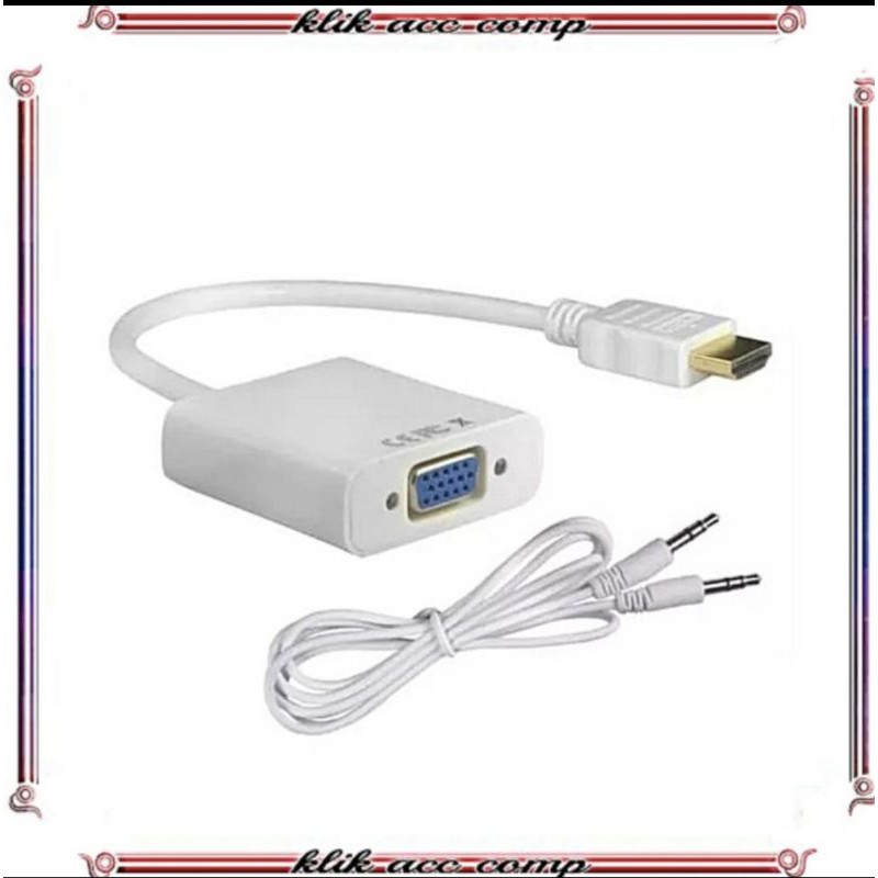 Converter Hdmi to vga plus audio / input hdmi output vga plus audio / kabel hdmi to vga adapter