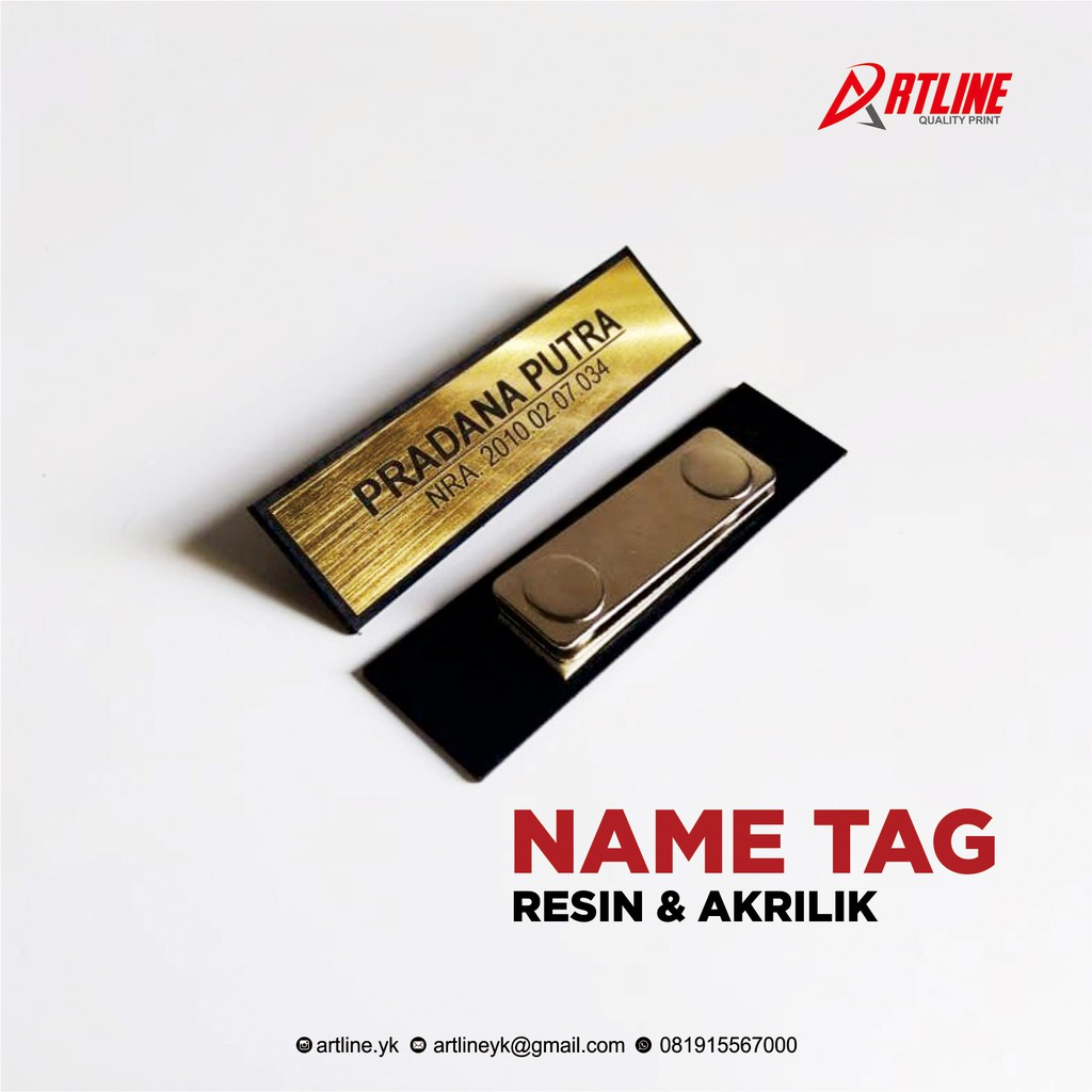 

Name Tag Papan Nama Dada Custom