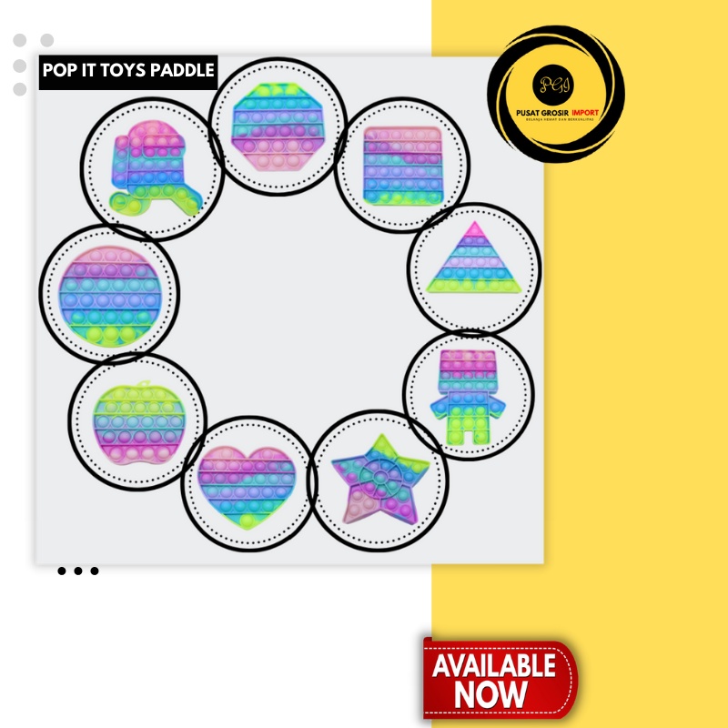 (PG) New Pop It Rainbow Paddle Colour-8