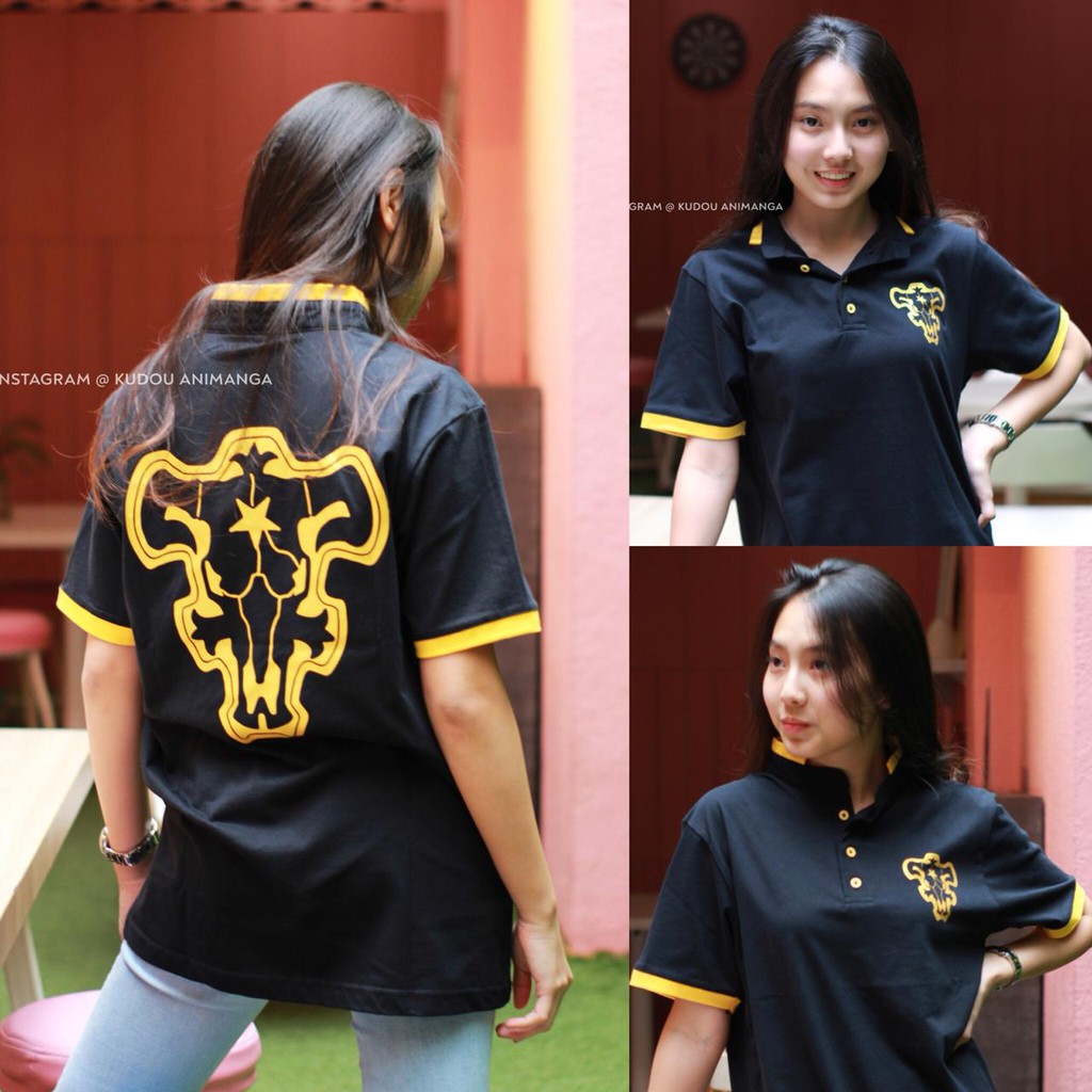 Kaos Polo Black Clover Blackbull Gold Anime