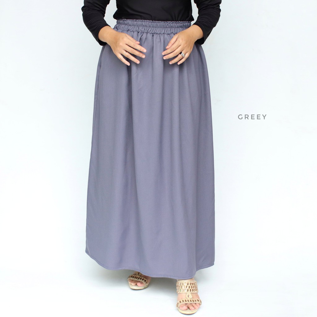 rok panjang mosscrepe / rok model A / rok syar'i wanita / rok polos