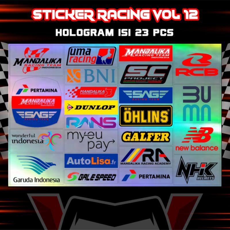 Stiker Racing pack Hologram Stiker Sponsor Stiker Helm Stiker Motor Sticker Motor