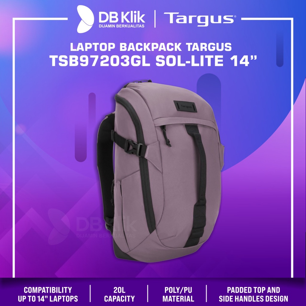 Laptop Backpack TARGUS TSB97203GL SOL-LITE 14&quot; Rice Purple
