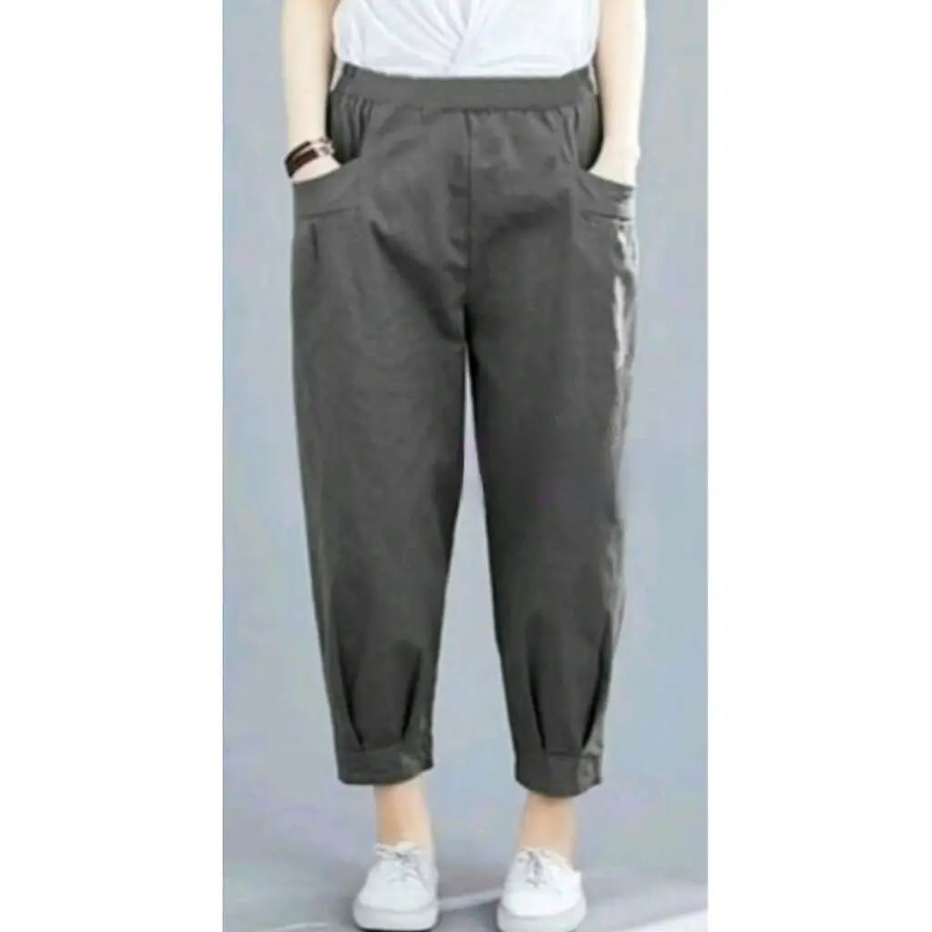 Haruka Pants Wanita Big Size BB 35-100 KG / Celana Wanita Bahan Katun Stretch / Baggy Pants Saku Depan / Nore Harem Pants Premium / Celana Wanita Original Kekinian / Hinata Pants / Sasha Pants Jumbo / Korean Crop Pants