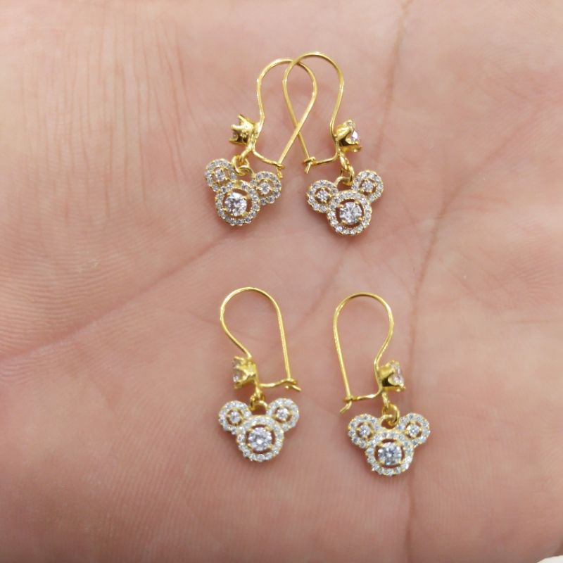 ANTING MICKEY PERAK 925 LAPIS MAS 24K