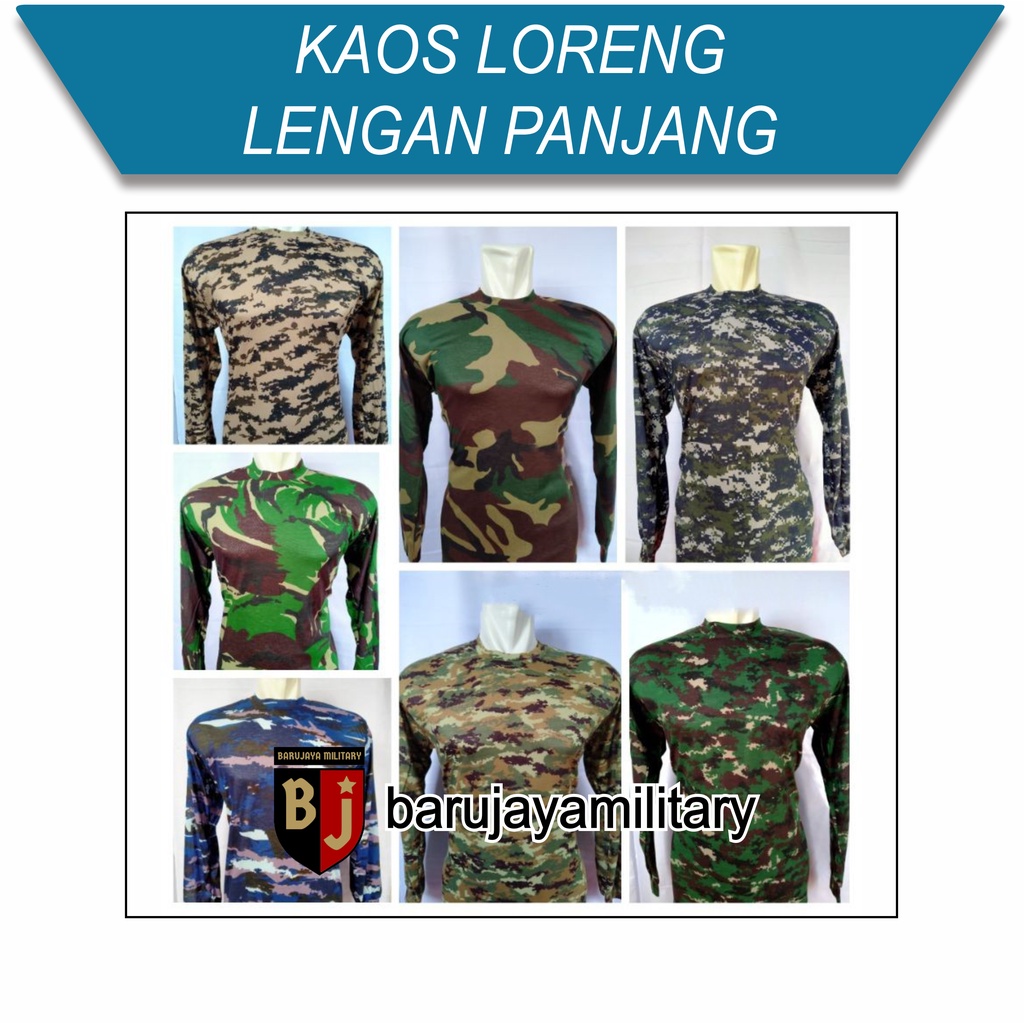 KAOS LORENG PANJANG BAHAN KAIN ADEM NYAMAN TERMURAH SHOPEE