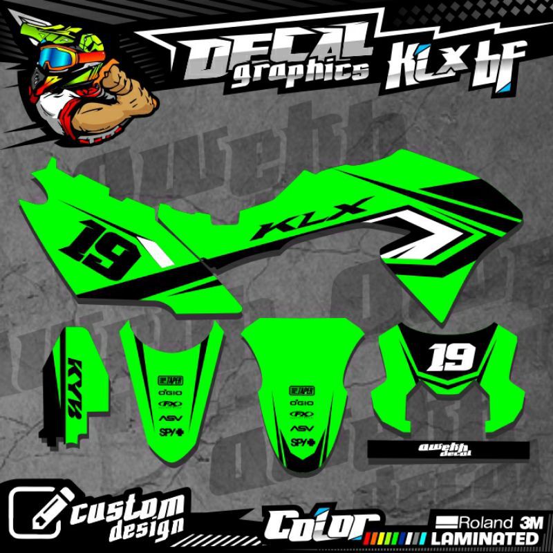 DECAL KLX BF 150 - KLX OLD - KLX LAMA HIJAU SIMPLE